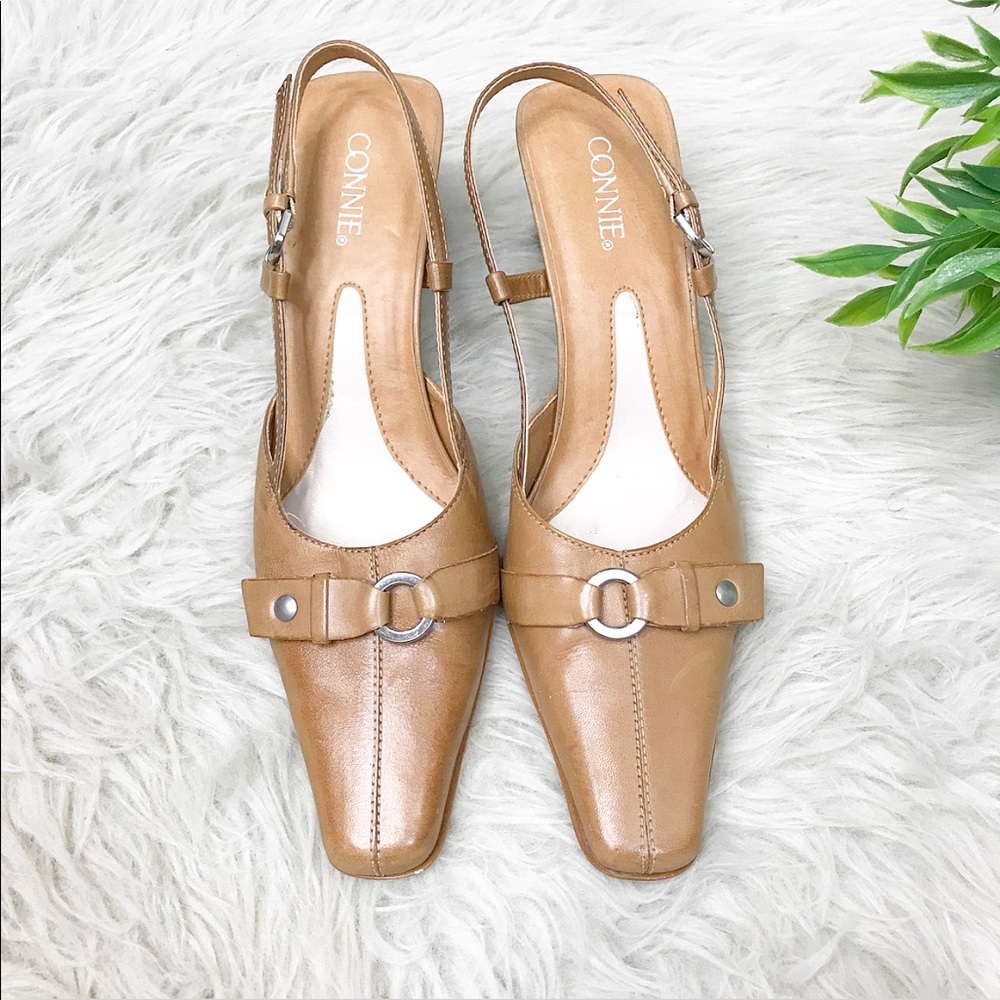 ‼️$10 SALE‼️ Tan Connie Leather Heels